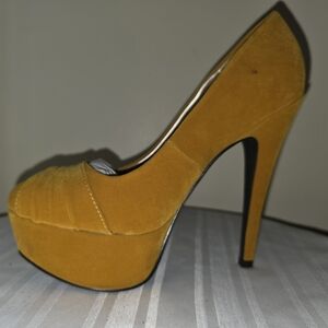Elegant Mustard Platform Stilettos